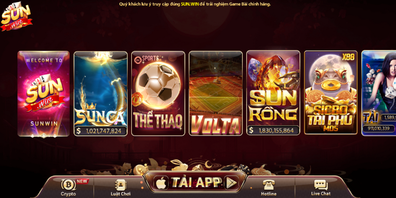 Sunwin 14 Kho game hội tụ nhiều trò chơi siêu phẩm ăn khách